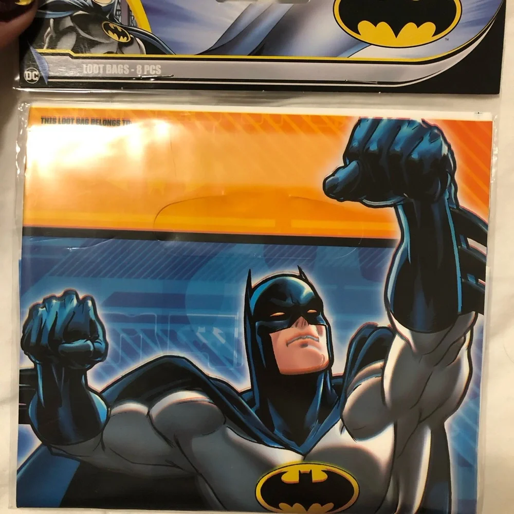 DC Comics Batman Party Favor Bags - Blue, Black, Orange